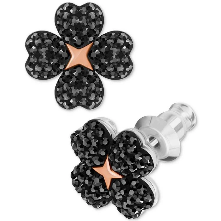 商品Swarovski|Rose Gold-Tone Jet Crystal Clover & Imitation Pearl Drop Earrings,价格¥733,第4张图片详细描述