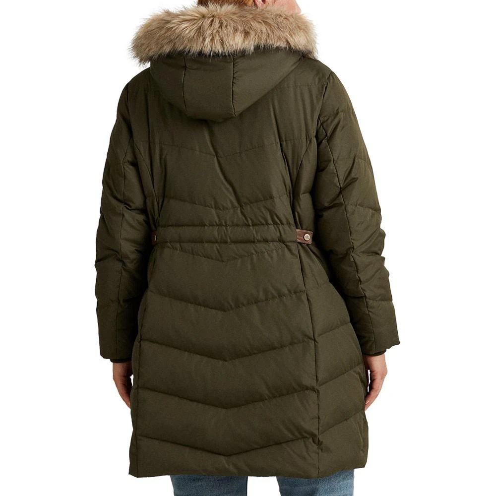 商品Ralph Lauren|Women's Plus Size Faux-Fur-Trim Hooded Puffer Coat,价格¥1485,第2张图片详细描述