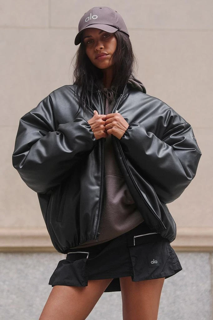 Faux Leather Premier Bomber - Black 商品