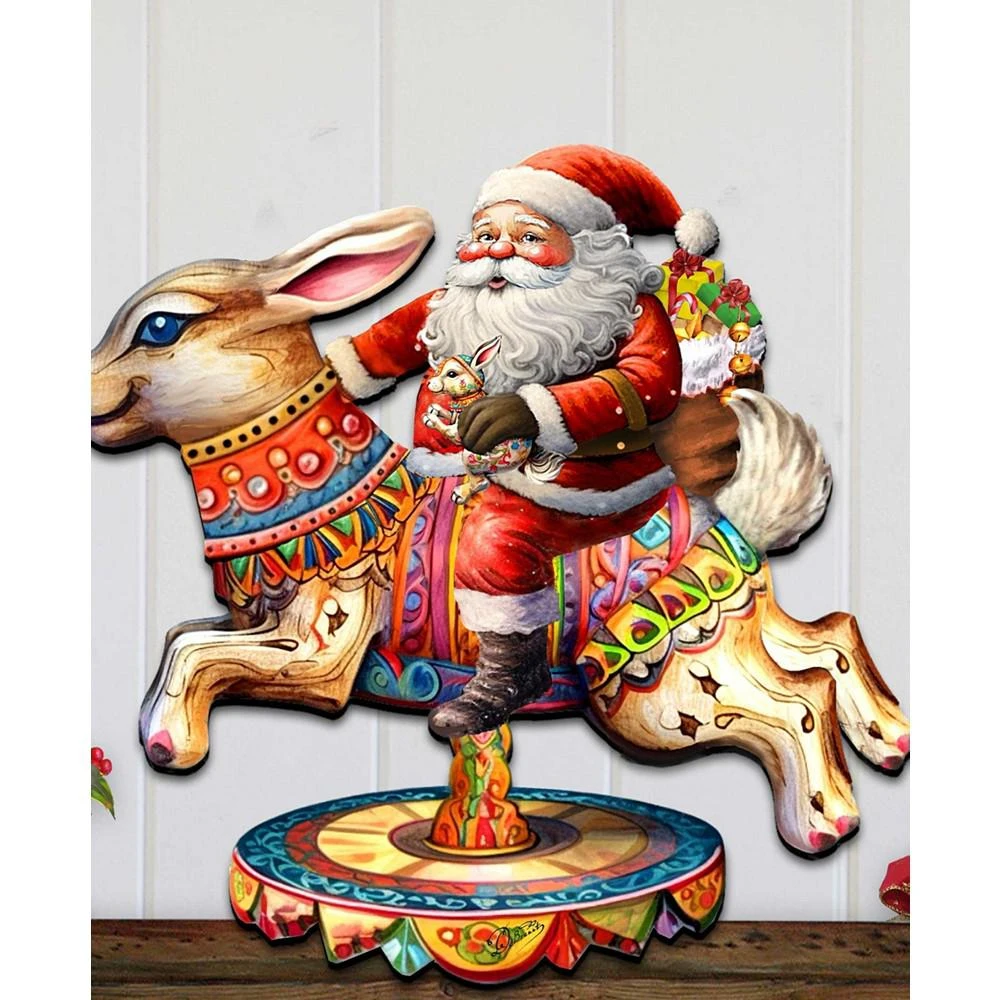 商品Designocracy|Christmas Santa Carousel Christmas Wooden Door Decor Wall Decor G. DeBrekht,价格¥1099,第4张图片详细描述