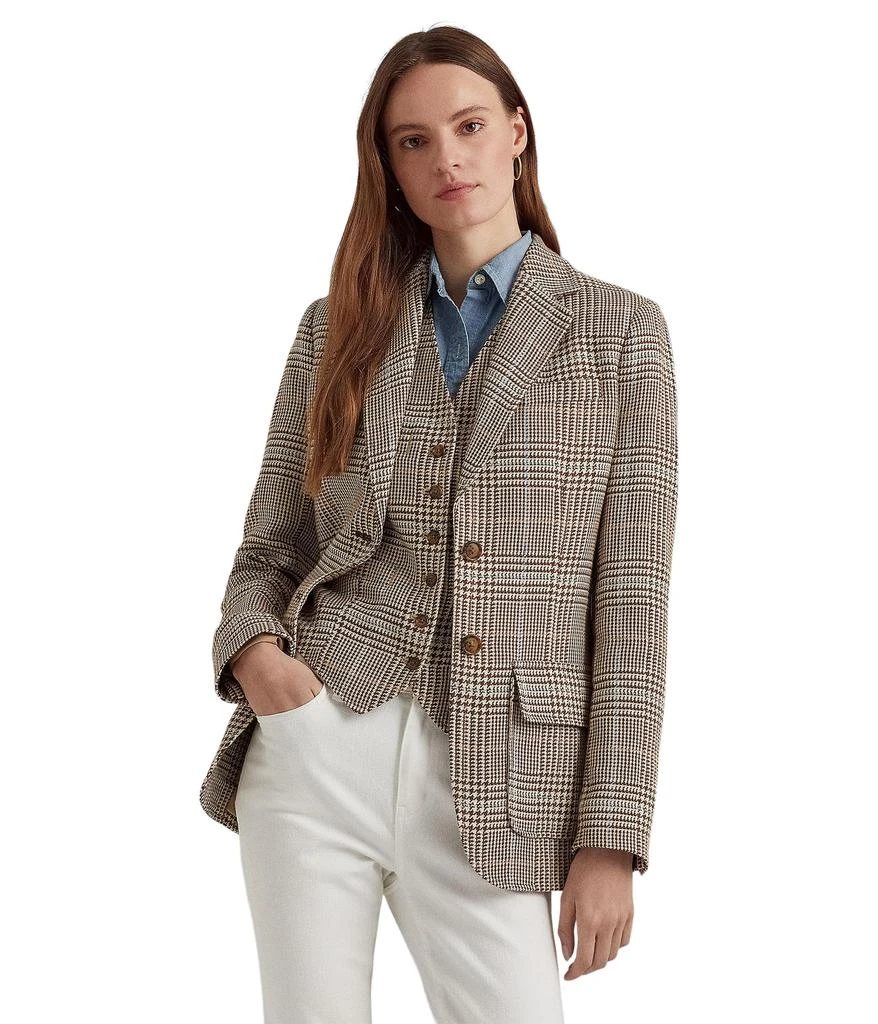 商品Ralph Lauren|Plaid Linen-Cotton Tweed Blazer,价格¥2937,第1张图片