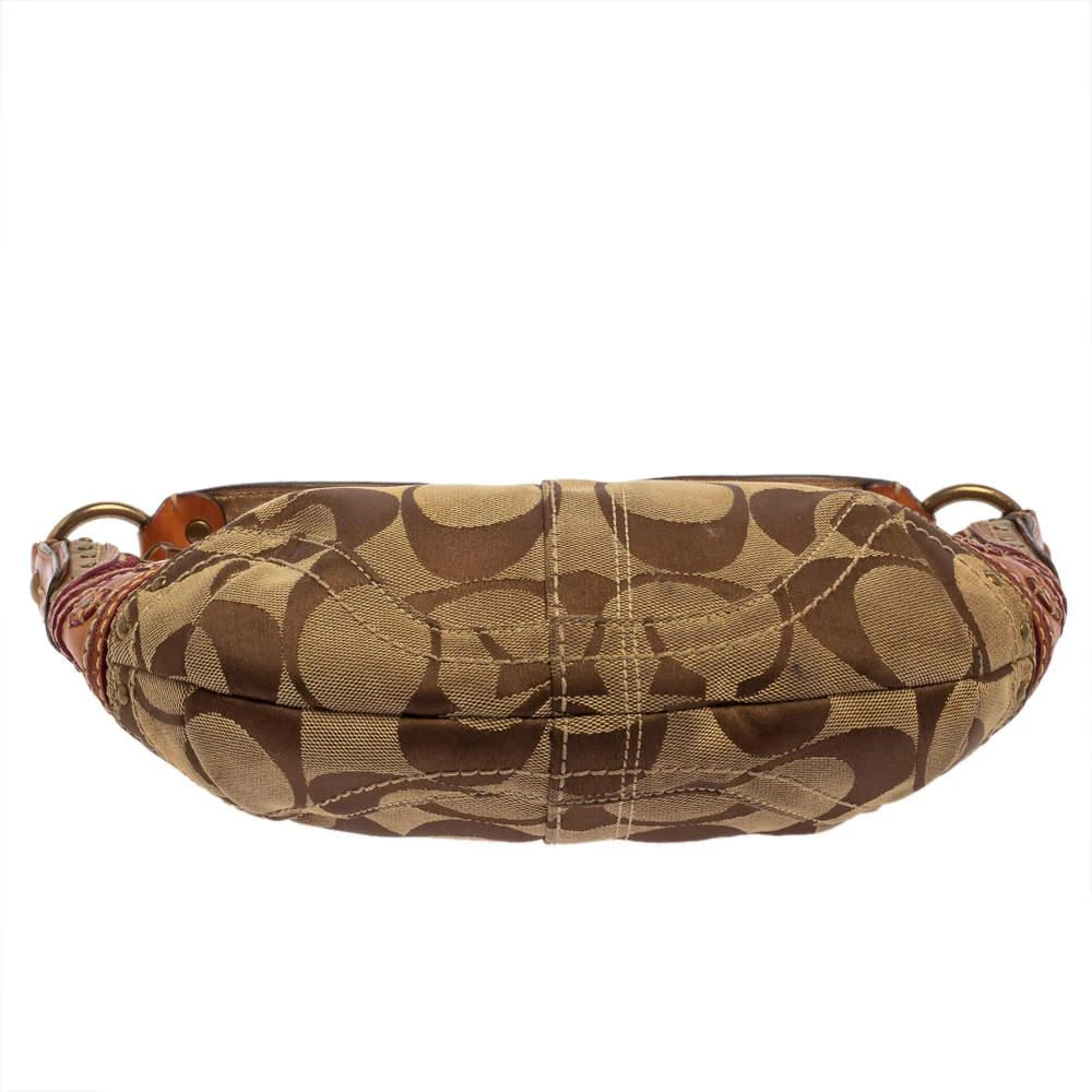 Coach Beige/Brown Signature Canvas and Leather Hobo 商品