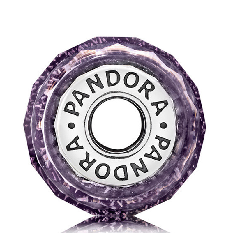 PANDORA 潘多拉 浅紫色闪烁琉璃925银琉璃串饰 791663商品第4张图片规格展示