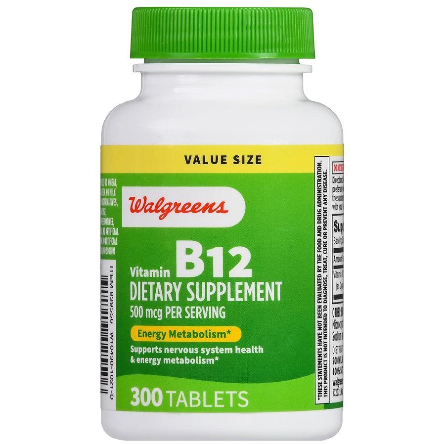 商品Walgreens|Vitamin B12 500 mcg Tablets,价格¥142,第2张图片详细描述