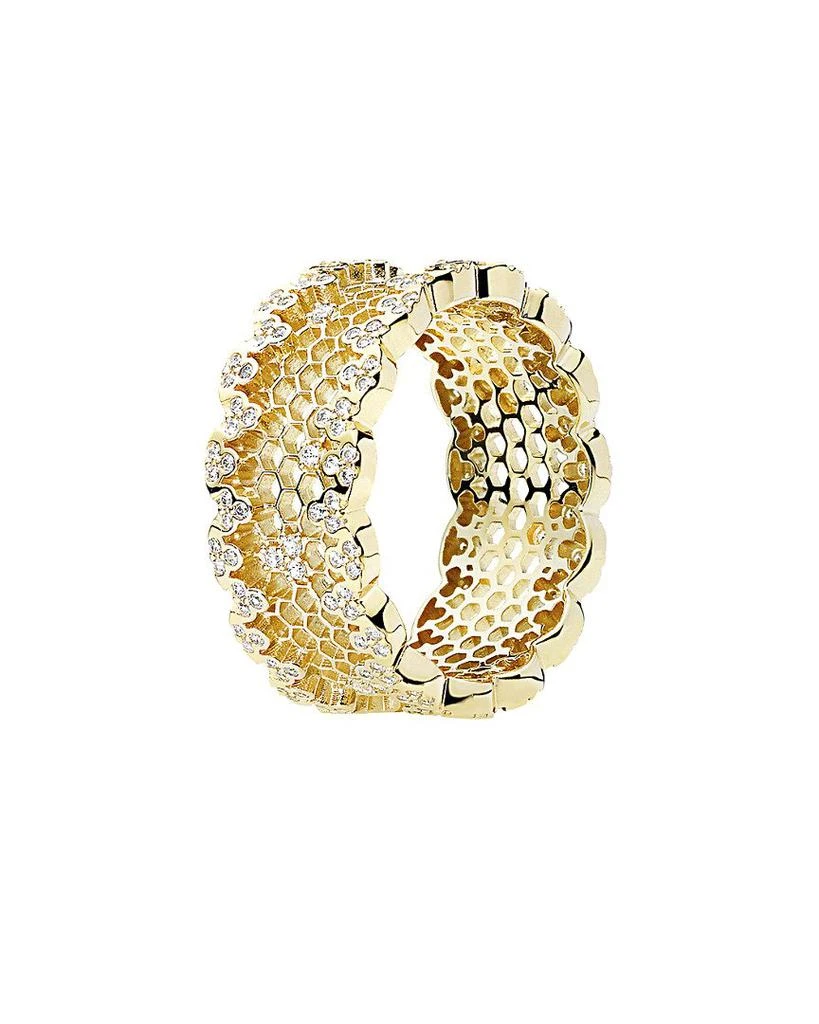 商品PANDORA|PANDORA 18K CZ Honeycomb Lace Ring,价格¥634,第1张图片