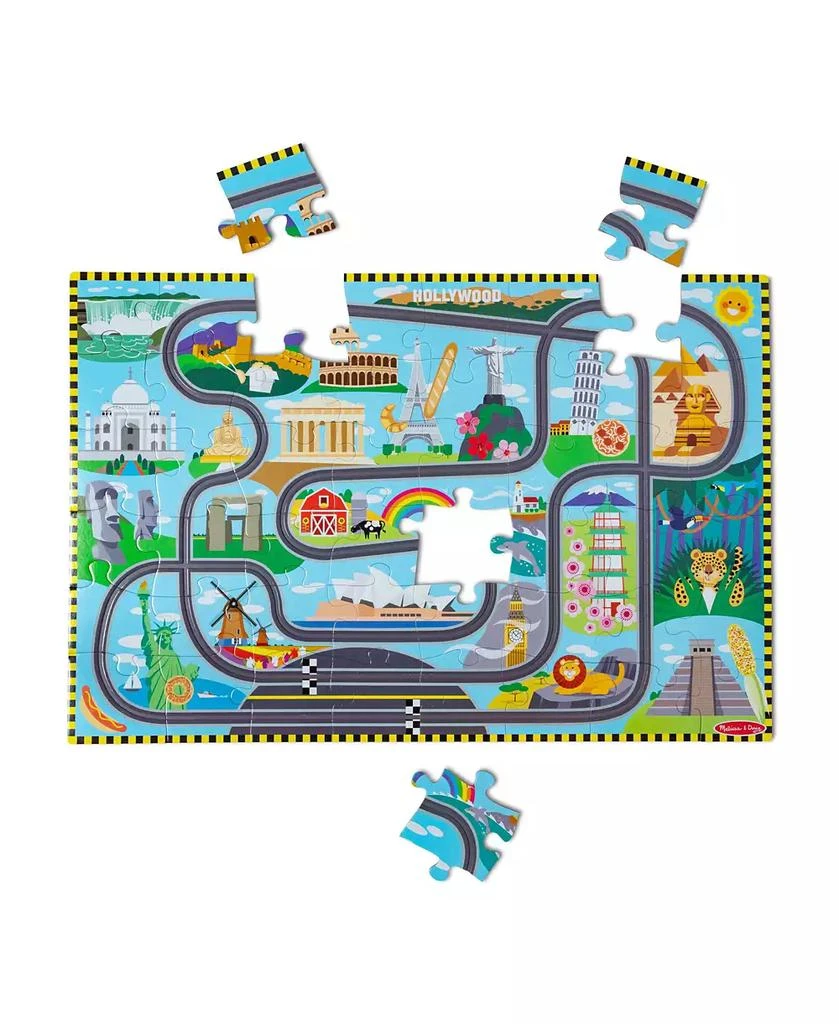 商品Melissa & Doug|Race Track Floor Puzzle and Play Set,价格¥173,第4张图片详细描述