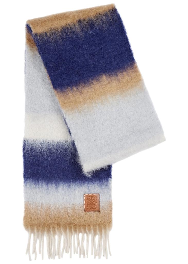 Striped mohair-blend scarf商品第1张图片规格展示