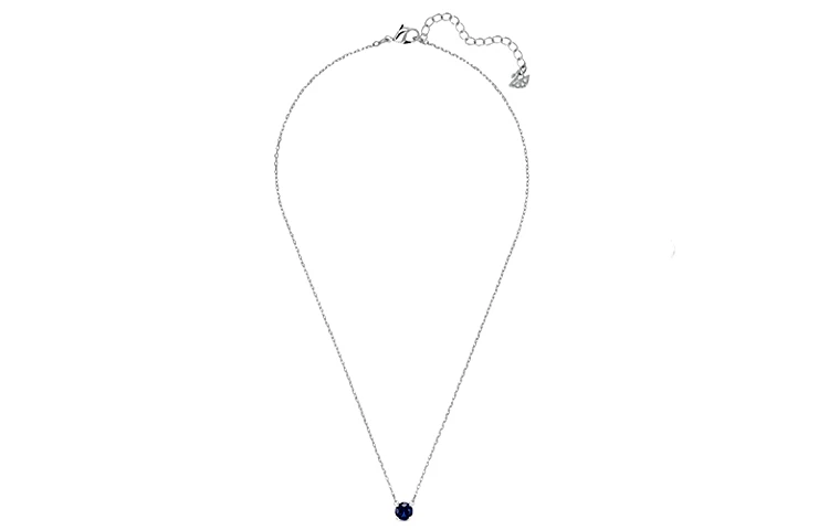 商品[国内直发] Swarovski|施华洛世奇 Attract 单钻项链耳钉套装 镀铑 项链 女款 蓝色,价格¥1968,第6张图片详细描述