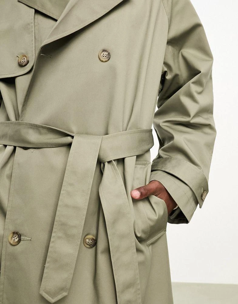 商品ASOS|ASOS DESIGN extreme oversized trench coat in khaki,价格¥288,第4张图片详细描述