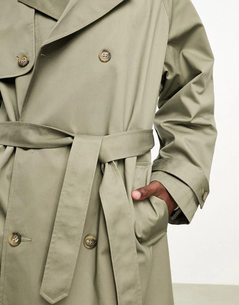 商品ASOS|ASOS DESIGN extreme oversized trench coat in khaki,价格¥290,第4张图片详细描述