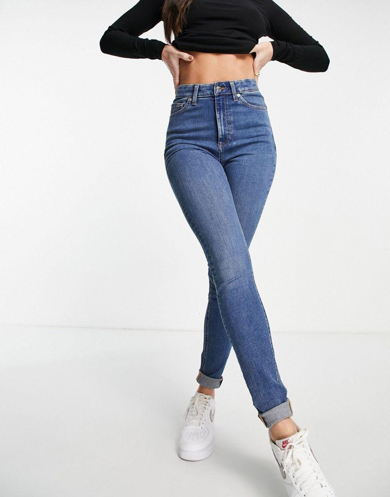 ASOS DESIGN Tall high rise 'lift and contour' stretch skinny jeans in dark blue商品第4张图片规格展示