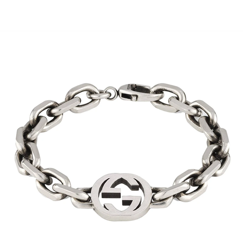 商品Gucci|GUCCI/古驰 925银大号GG细节手链627068J84000728,价格¥4554,第1张图片