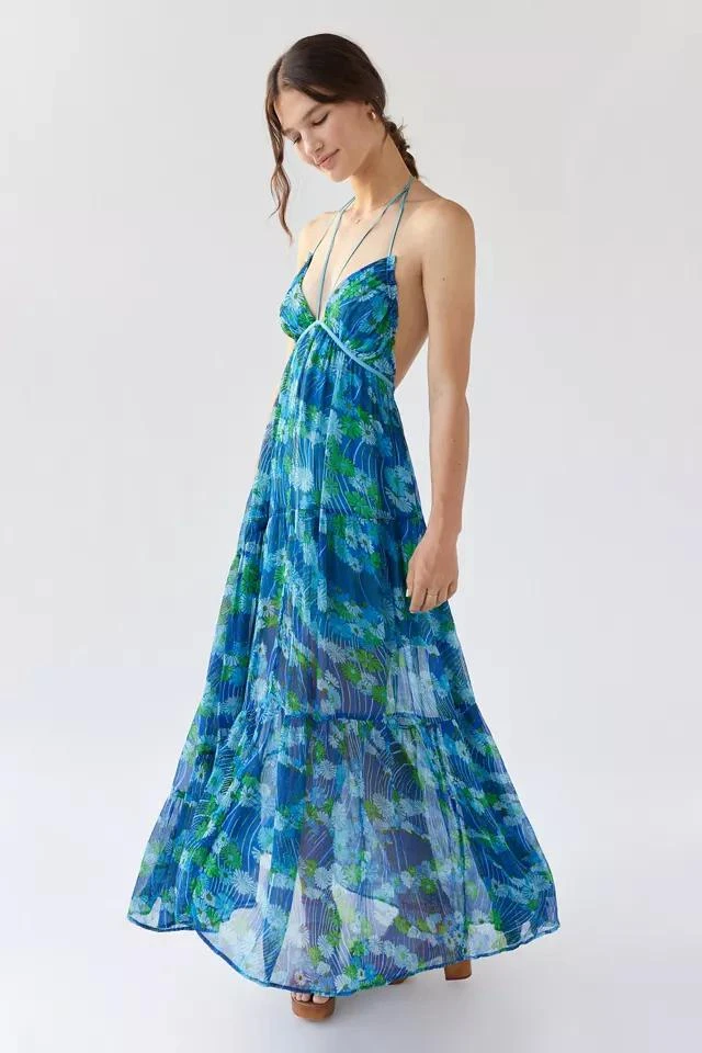 商品Urban Outfitters|UO Tallulah Floral Halter Maxi Dress,价格¥545,第1张图片
