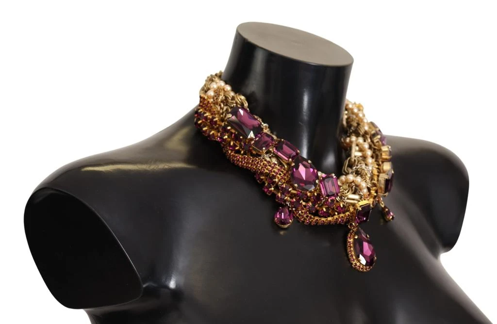 商品Dolce & Gabbana|Dolce & Gabbana Gold Brass Sicily Purple Crystal Necklace,价格¥9162,第2张图片详细描述