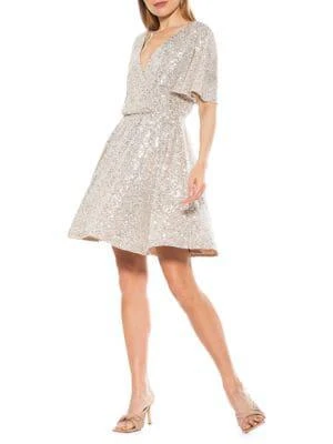 商品ALEXIA ADMOR|Oakless Sequin Fit & Flare Dress,价格¥601,第3张图片详细描述