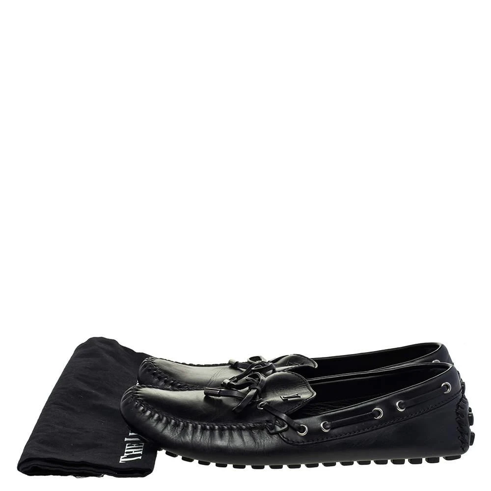 Louis Vuitton Black Leather Bow Slip On Loafers Size 43.5 商品