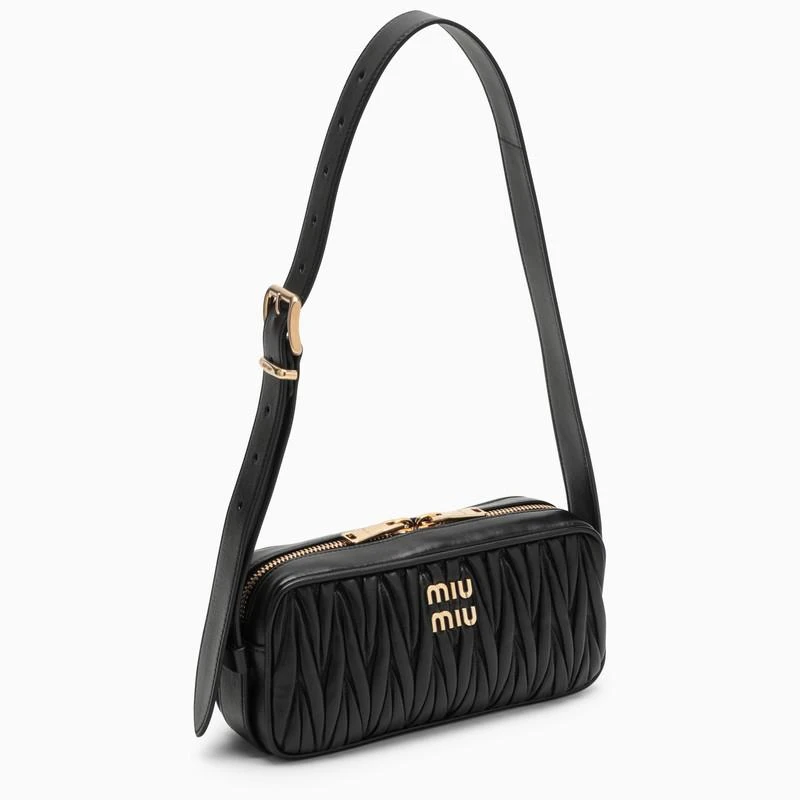 商品Miu Miu|Black matelassé leather shoulder bag,价格¥12548,第3张图片详细描述