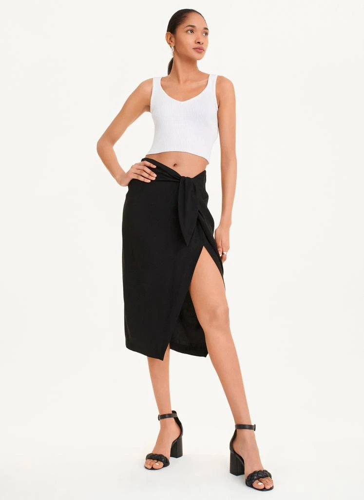 商品DKNY|Tie Front Midi Skirt,价格¥190,第2张图片详细描述