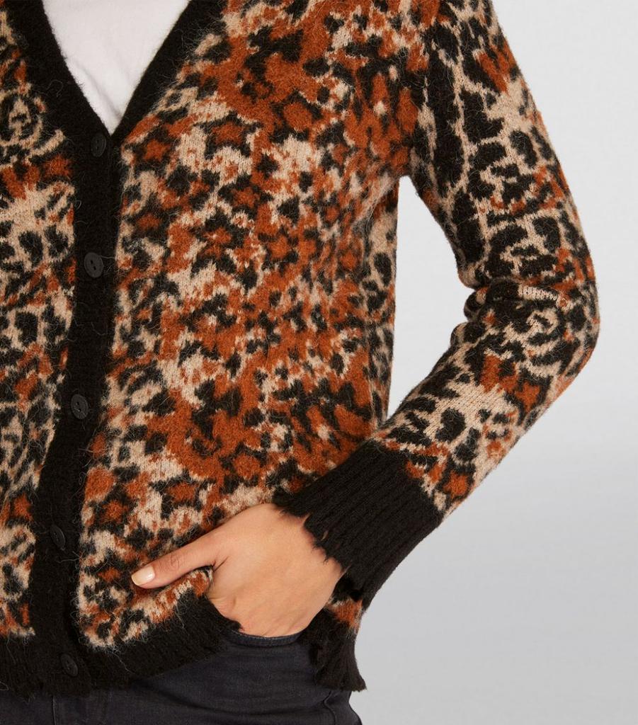 Distressed Leopard-Print Cardigan商品第6张图片规格展示