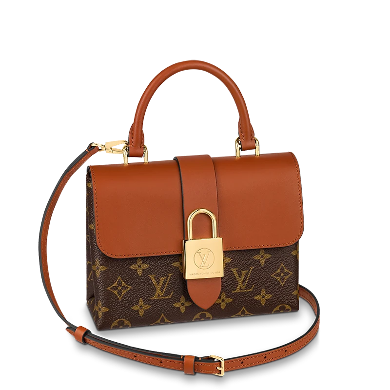 商品Louis Vuitton|【现货】路易威登 经典款LOCKY BB系列 女士棕色帆布老花印花配焦糖色皮革金扣金锁翻盖开合单肩斜挎手提包M44654,价格¥16296,第1张图片