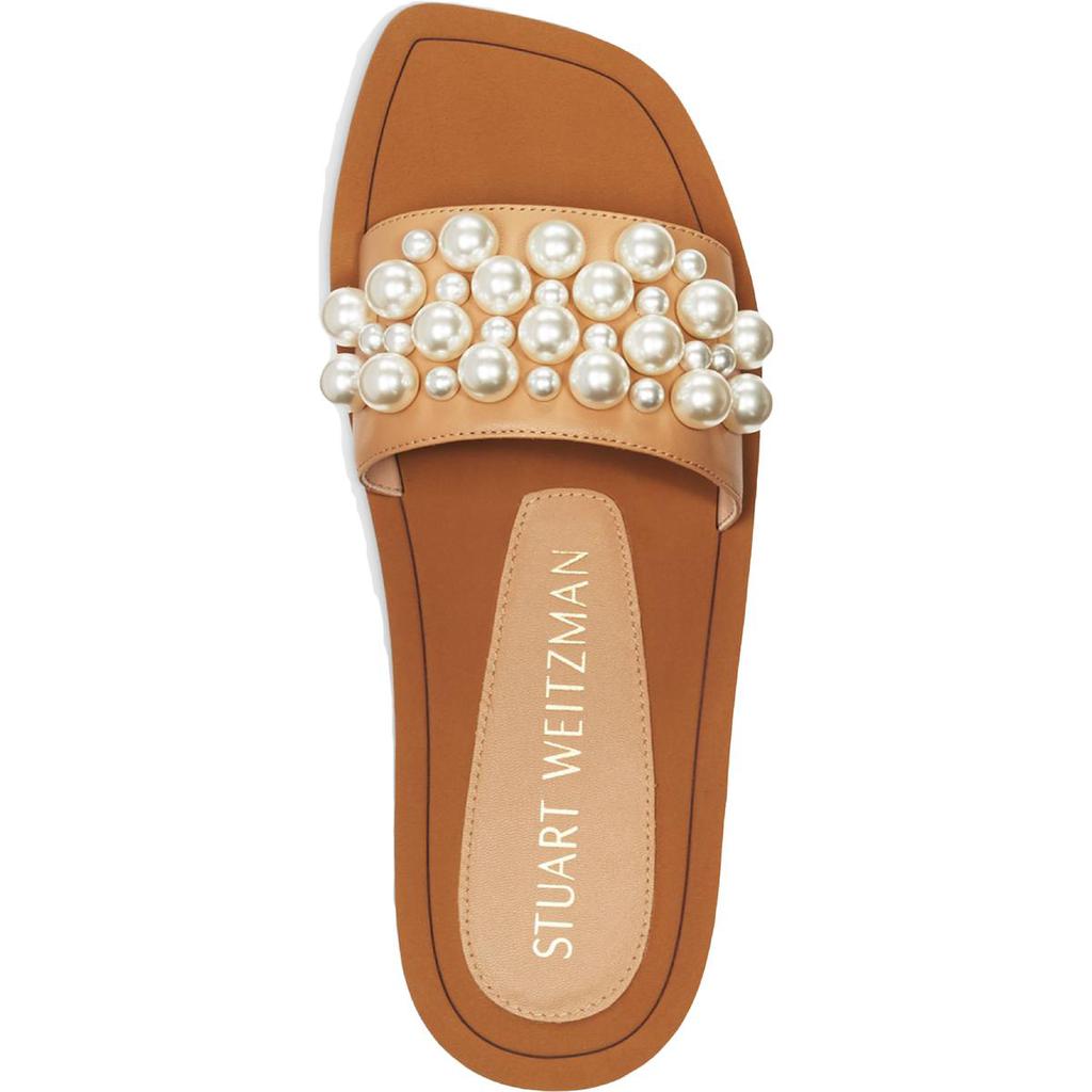 Stuart Weitzman Womens Goldie Leather Open Toe Slide Sandals商品第5张图片规格展示