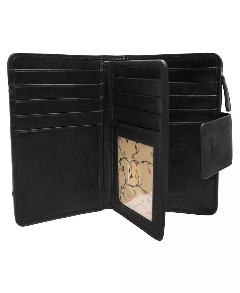 商品Mancini Leather Goods|Casablanca Collection RFID Secure Ladies Medium Clutch Wallet,价格¥356,第3张图片详细描述