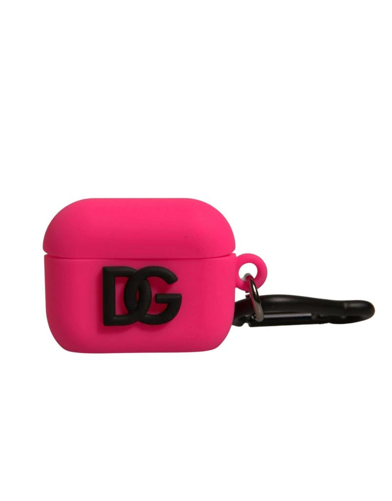 商品Dolce & Gabbana|Dolce & Gabbana Pink Silicone Rubber Logo Embossed Airpods Case,价格¥1711,第2张图片详细描述