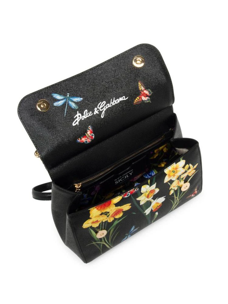 商品Dolce & Gabbana|Sicily Floral Leather Top Handle Bag,价格¥17831,第2张图片详细描述