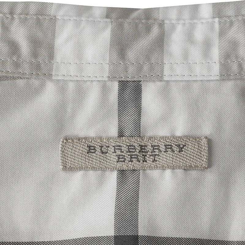 Burberry 博柏利 男士灰白色纯棉格子长袖衬衫 3942560 商品