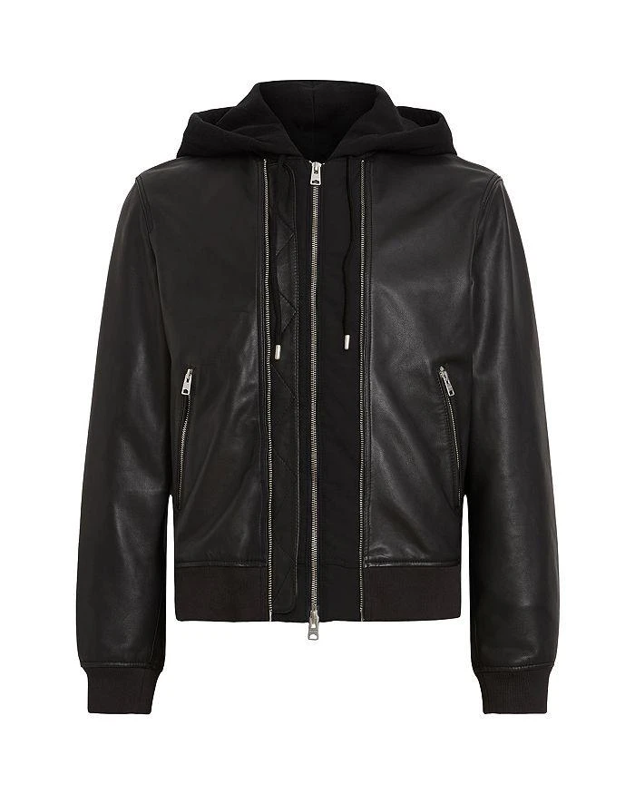 Valk Leather Removable Hood Full Zip Bomber Jacket  商品
