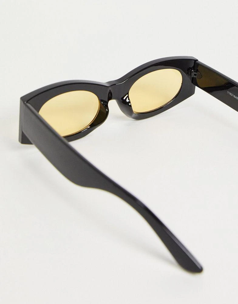 商品ASOS|ASOS DESIGN square sunglasses in black with amber lens,价格¥39,第3张图片详细描述