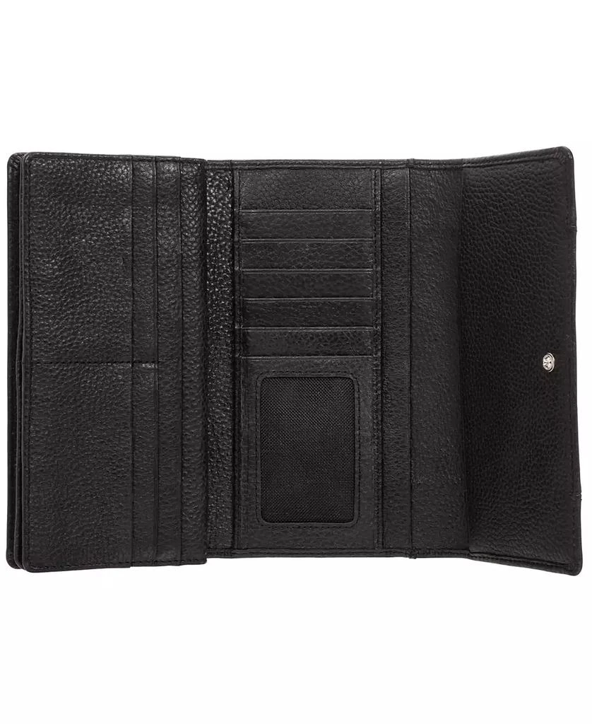 商品Mancini Leather Goods|Women's Pebbled Collection RFID Secure Trifold Wing Wallet,价格¥281,第5张图片详细描述