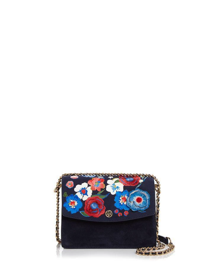 商品Tory Burch|Parker Convertible Embroidered Suede Shoulder Bag ,价格¥1610,第1张图片