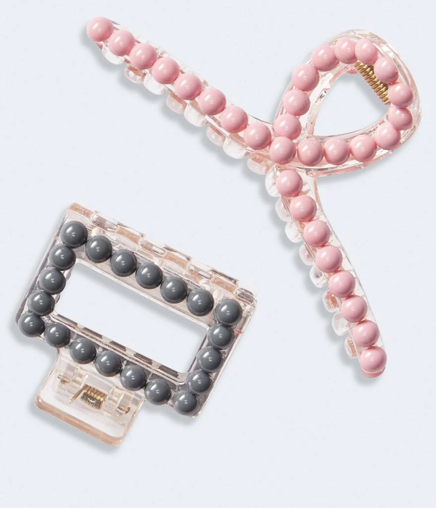 商品Aeropostale|Aeropostale Mixed Shape Beaded Claw Hair Clip 2-Pack,价格¥118,第1张图片