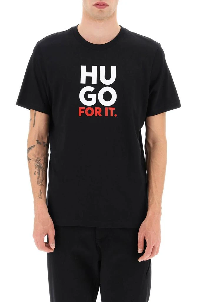 商品Hugo Boss|Hugo jersey t-shirt with logo print,价格¥342,第2张图片详细描述