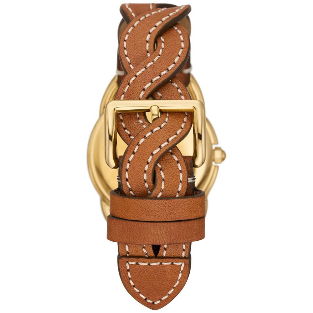 商品Tory Burch|Women's The Miller Brown Braided Leather Strap Watch 32mm,价格¥1838,第5张图片详细描述