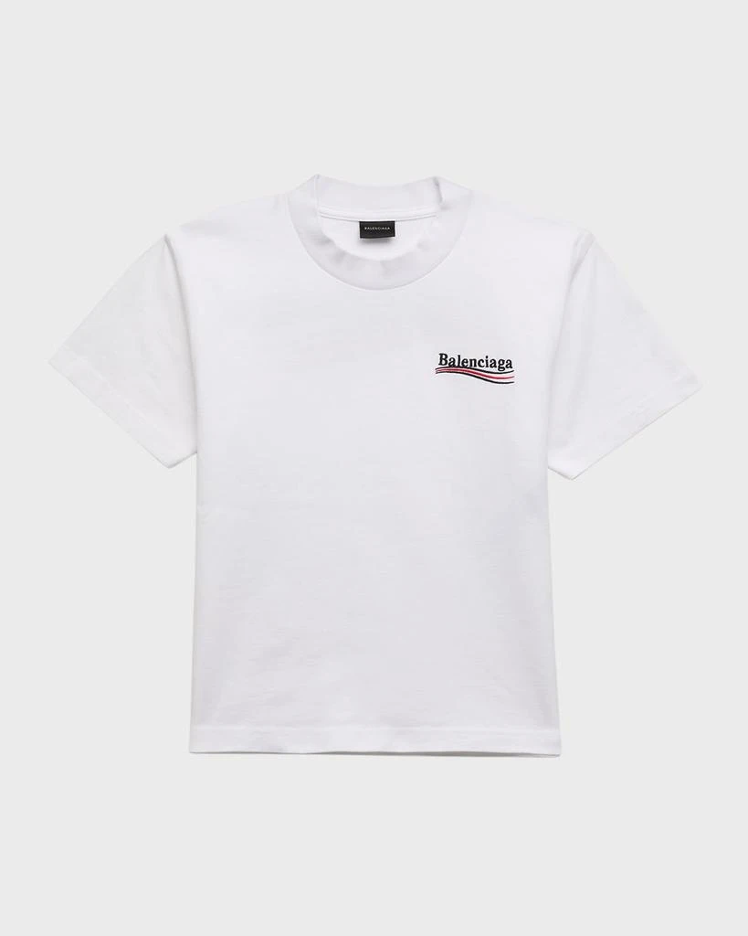 商品Balenciaga|Kid's Embroidered Political Logo T-Shirt, Size 2-10,价格¥1976,第1张图片