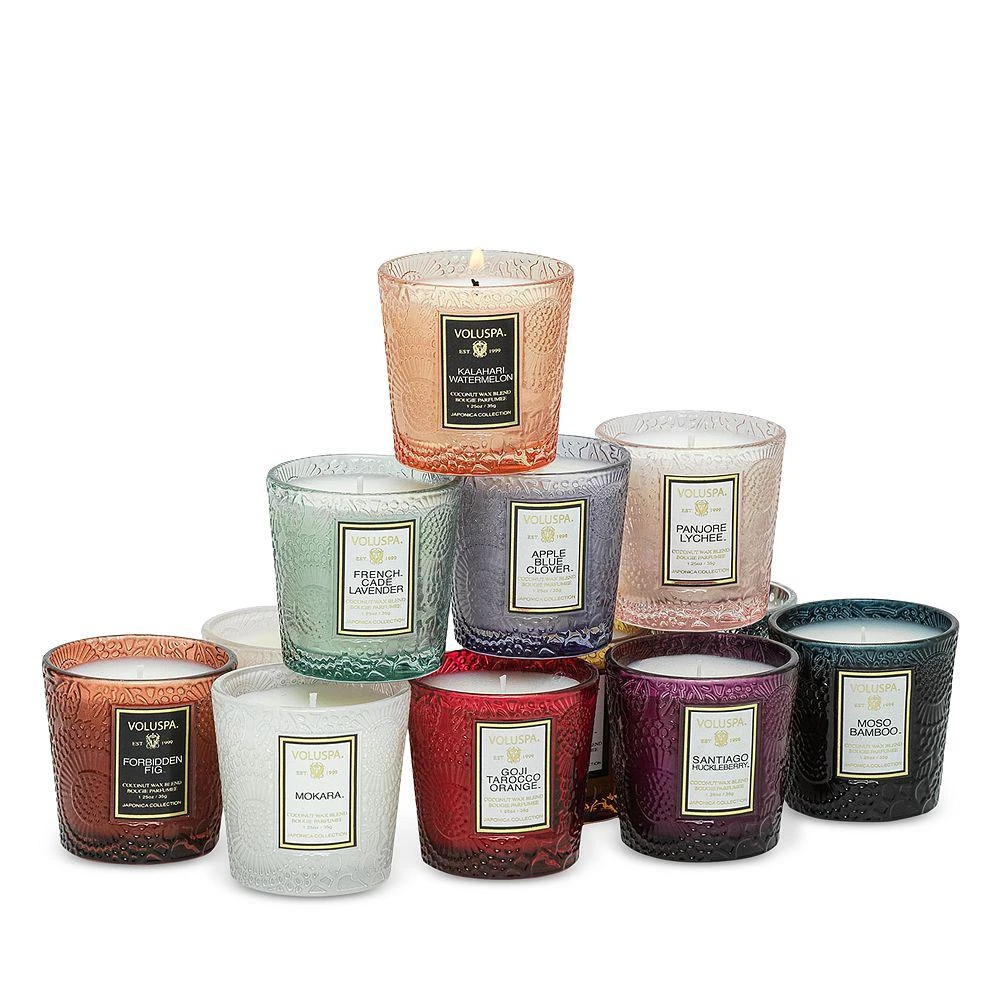 【包装盒轻微翘边、蜡油轻微溢出】Japonica Archive 12 Embossed Glass Candles Gift Set 商品