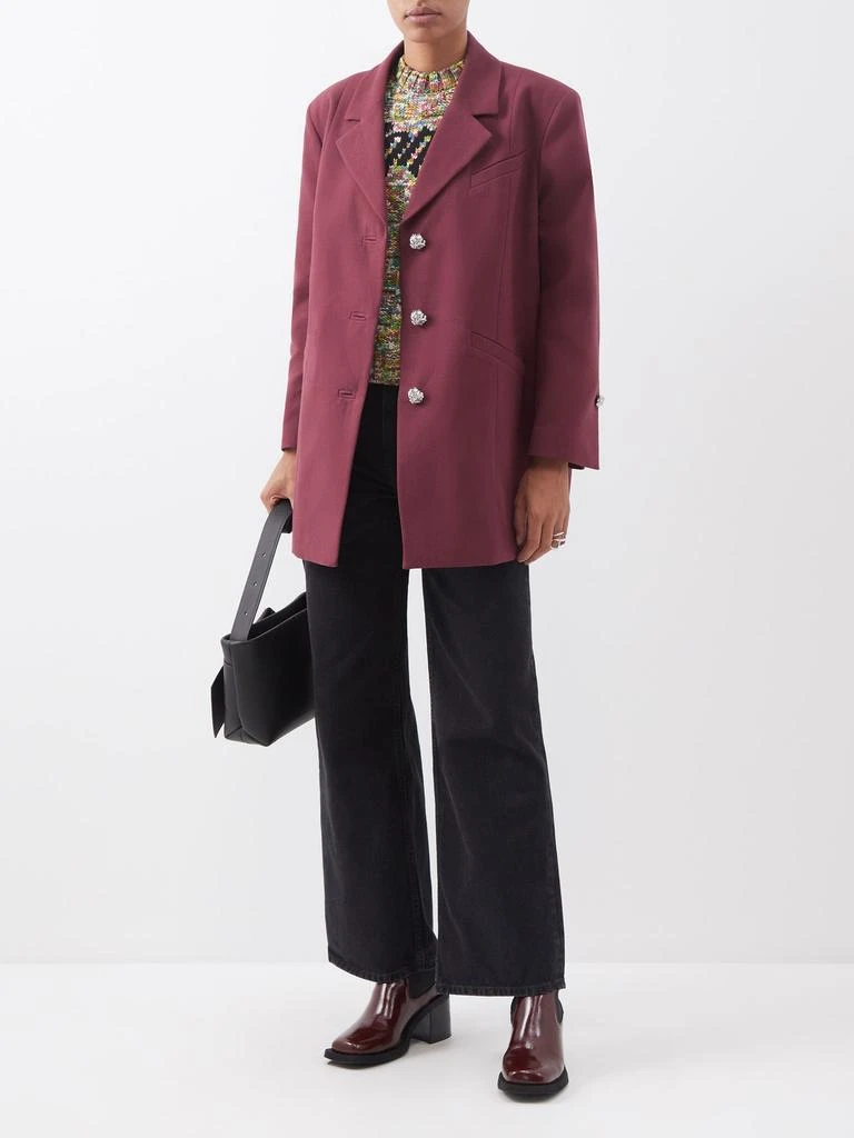 商品Ganni|Crystal-button organic-cotton oversized blazer,价格¥1355,第2张图片详细描述