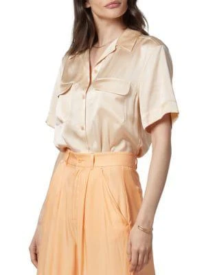 商品Equipment|Amaia Silk Satin Button-Front Shirt,价格¥736,第3张图片详细描述