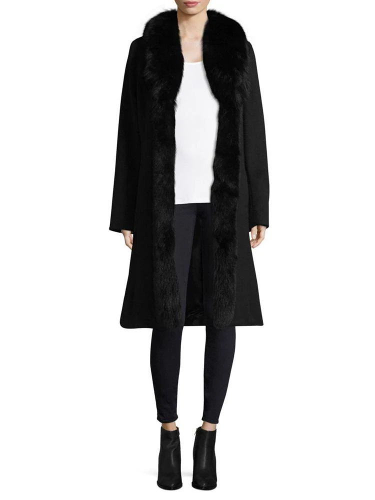 商品Sofia Cashmere|Fur-Trim Tuxedo Coat,价格¥8975,第1张图片