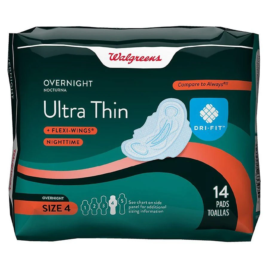 商品Walgreens|Ultra Thin Maxi Pads With Flexi-Wings Unscented, Size 4 (ct 38),价格¥67,第1张图片