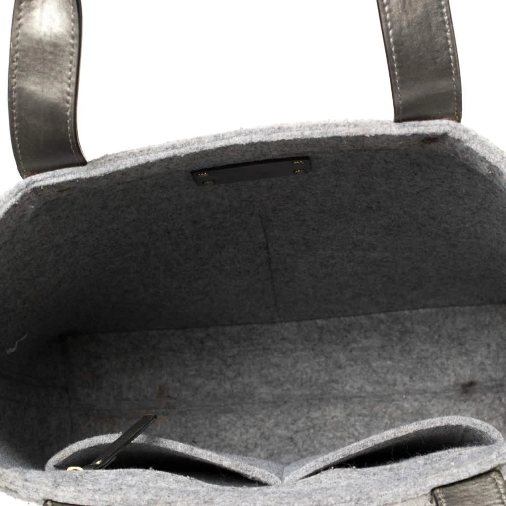 Kate Spade Grey Frosted Wool and Leather Quinn Tote 商品