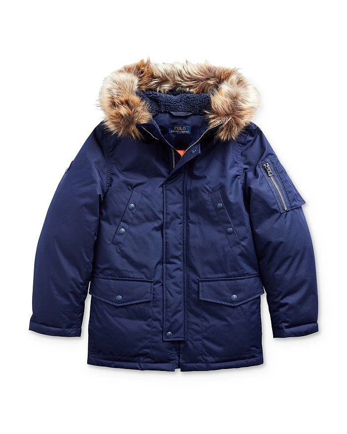 商品Ralph Lauren|Boys' Faux Fur Trimmed Down Parka - Big Kid,价格¥547,第1张图片