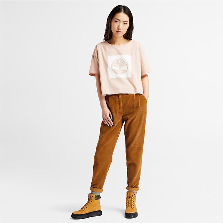 商品Timberland|Cropped Logo T-Shirt for Women in Light Pink,价格¥209,第5张图片详细描述
