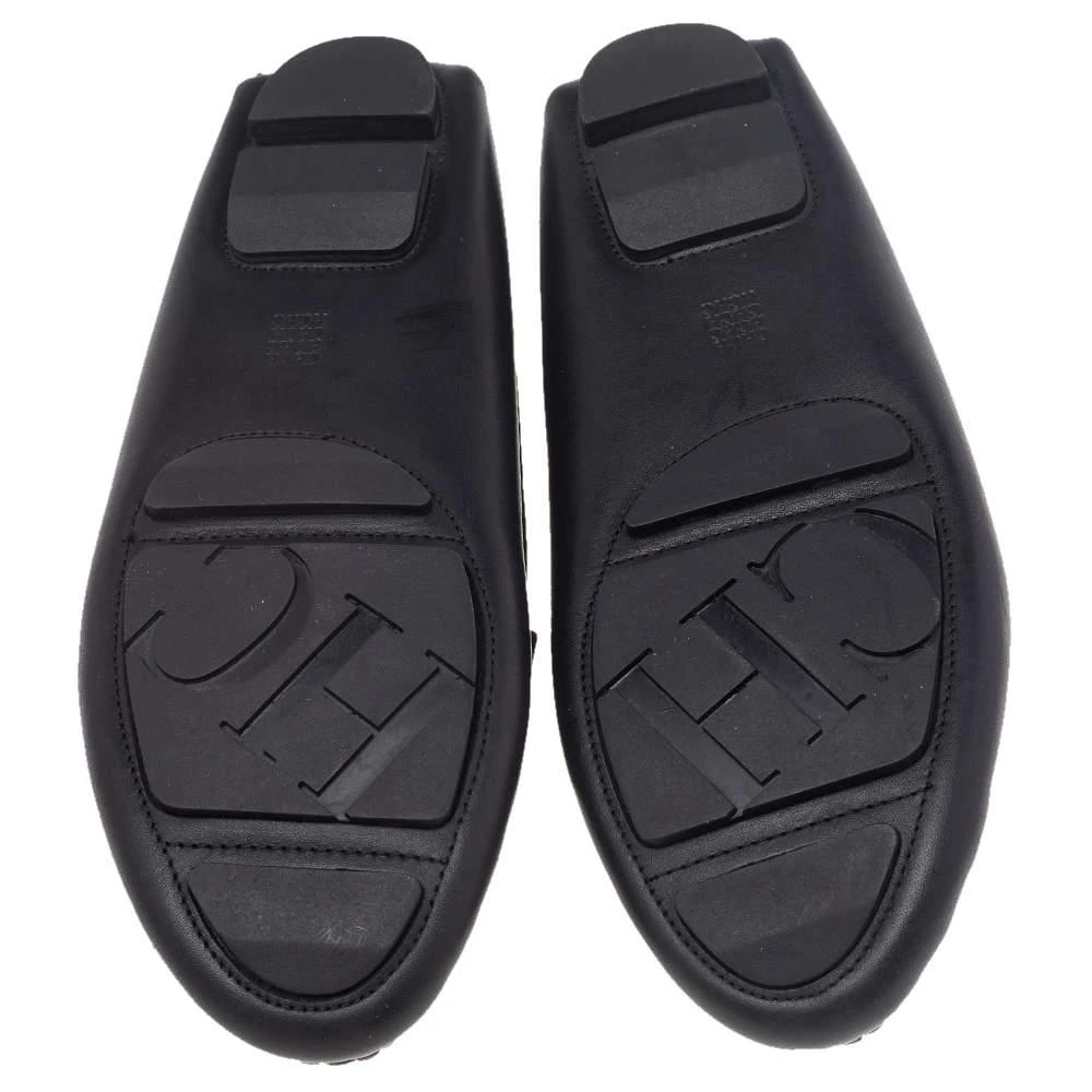 CH Carolina Herrera Black Leather Logo Charm Detail Slip On Loafers Size 39 商品