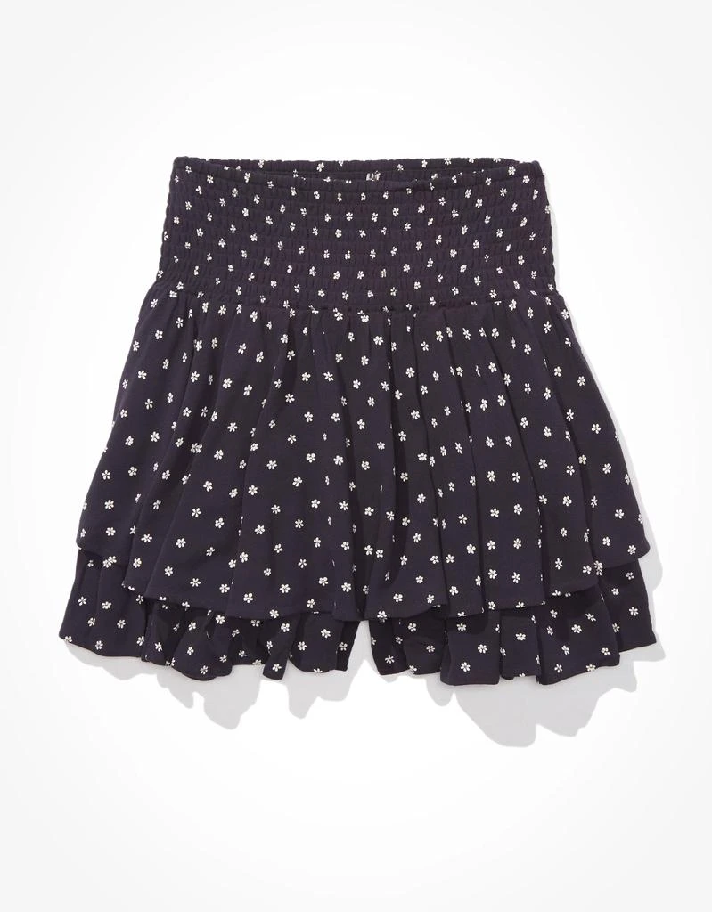 商品AE|AE Floral Smocked Waist Mini Skort,价格¥152,第4张图片详细描述