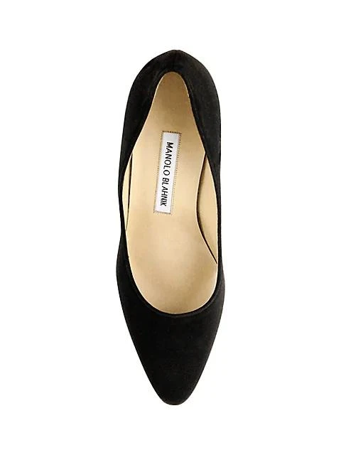 商品Manolo Blahnik|Tucciototo Block-Heel Suede Pumps,价格¥4975,第5张图片详细描述