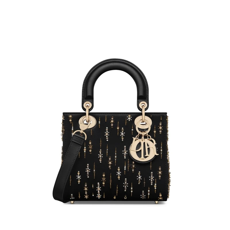 商品Dior|迪奥 Lady Dior系列女士黑色科技面料手提包 M0531OIMQ_M911,价格¥55753,第1张图片