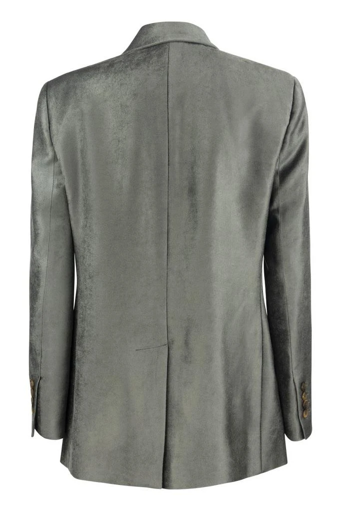 商品Brunello Cucinelli|BRUNELLO CUCINELLI Iridescent-effect viscose double-breasted Blazer,价格¥18399,第2张图片详细描述